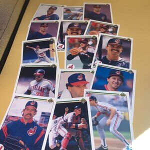 15ct 1990 Upper Deck Cleveland Indians Baseball Trading Cards
